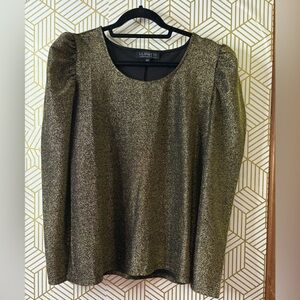 Eloquii Gold Shimmer Blouse